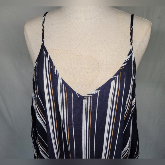 NWT - Soprano Womens Black White Striped Cold Shoulder Blouse, Sz XL - Picture 2 of 13